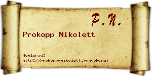 Prokopp Nikolett névjegykártya